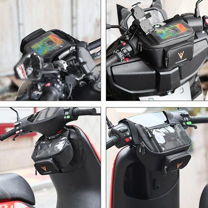RZAHUAHU Multifunctional Front Handlebar Bag Waterproof Touchscreen Phone Pouch for Navigation Cycling