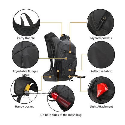 Running Cycling Backpack Reflective Lightweight Outdoor Sports Pack Water Bladder Compatible
