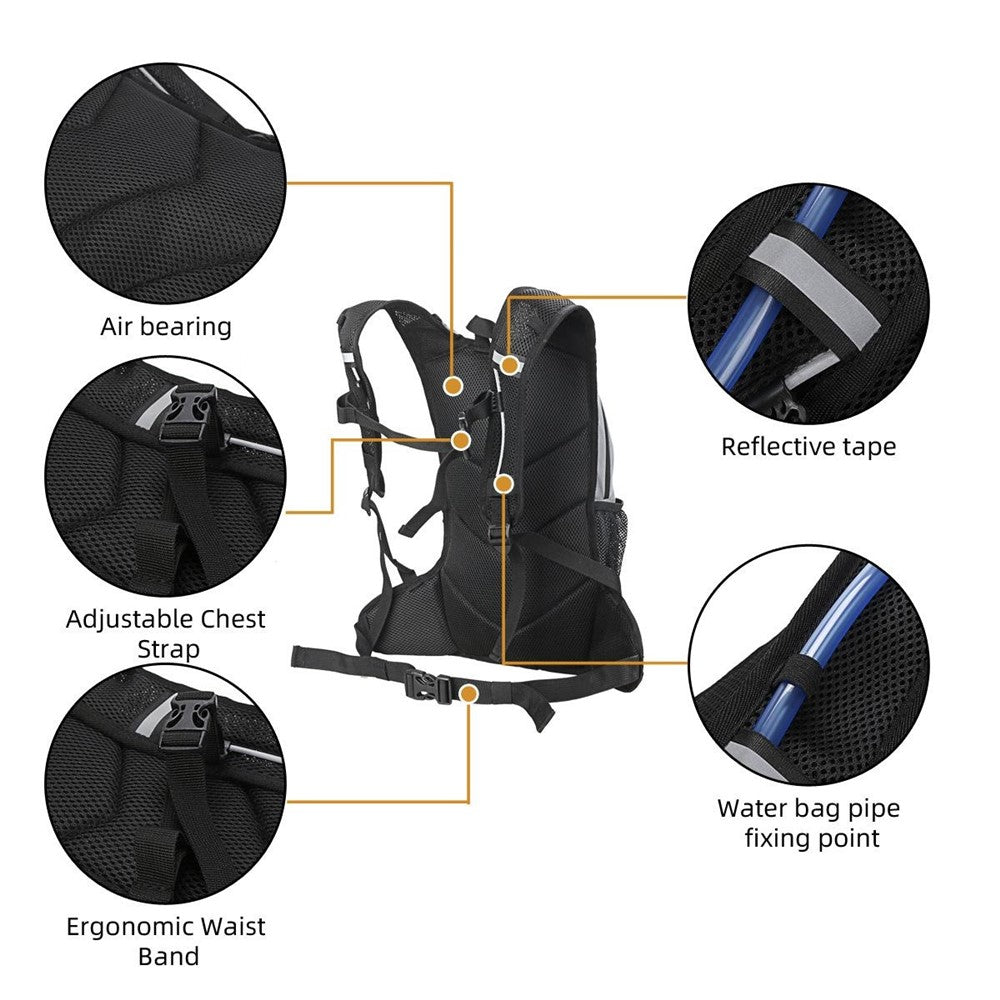 Running Cycling Backpack Reflective Lightweight Outdoor Sports Pack Water Bladder Compatible