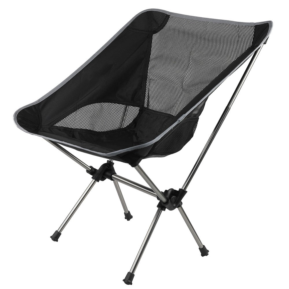 HS-334 1200D Oxford Fabric Outdoor Camping Moon Chair Ultra Light Aluminum Alloy Folding Chair