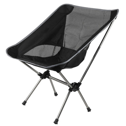 HS-334 1200D Oxford Fabric Outdoor Camping Moon Chair Ultra Light Aluminum Alloy Folding Chair