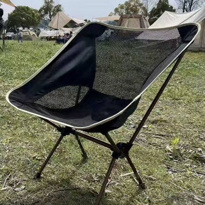 HS-334 1200D Oxford Fabric Outdoor Camping Moon Chair Ultra Light Aluminum Alloy Folding Chair
