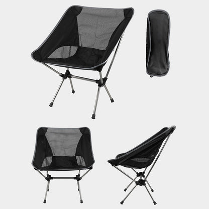 HS-334 1200D Oxford Fabric Outdoor Camping Moon Chair Ultra Light Aluminum Alloy Folding Chair