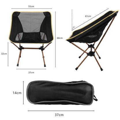 HS-334 1200D Oxford Fabric Outdoor Camping Moon Chair Ultra Light Aluminum Alloy Folding Chair