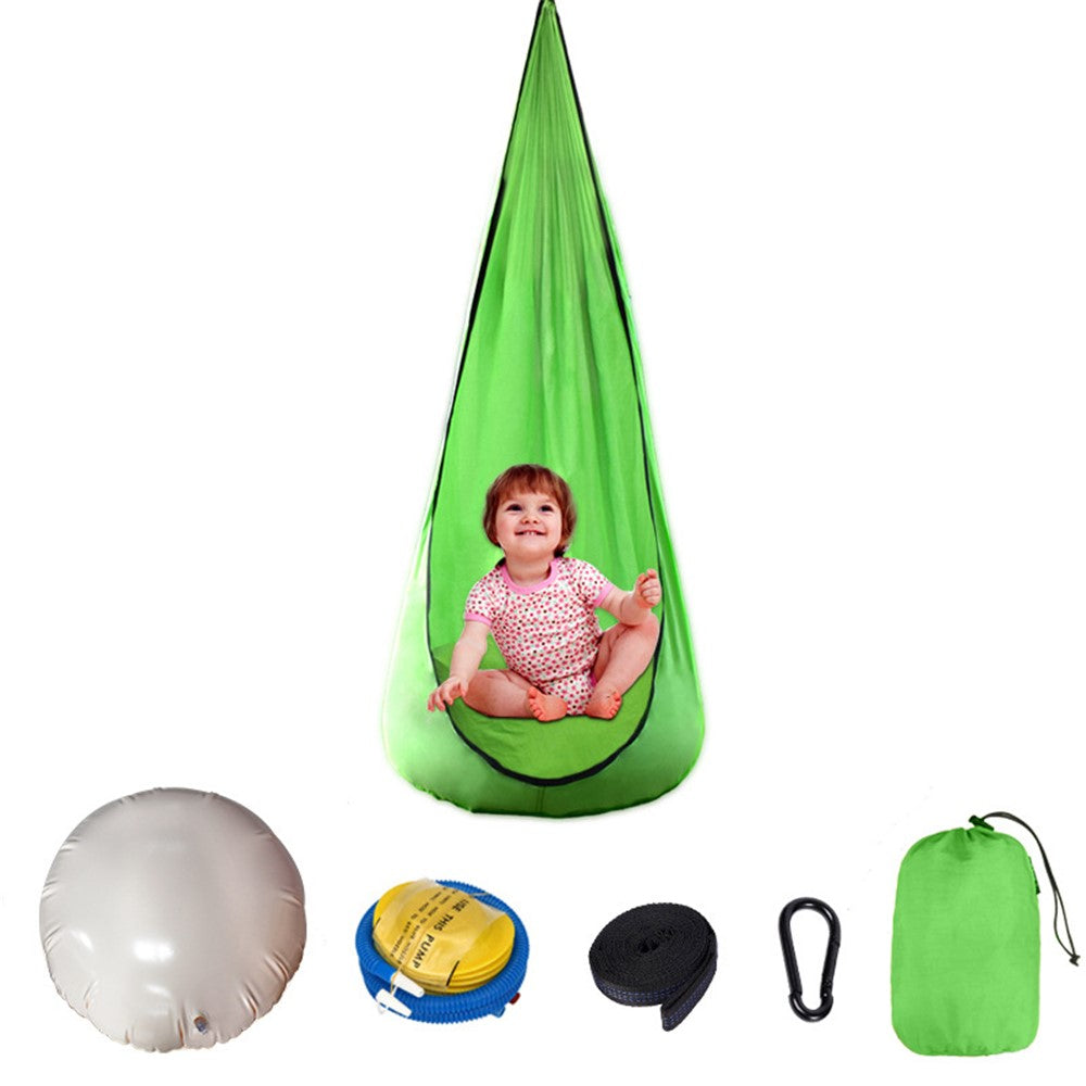 YELANGEZU 140x70cm Hammock Chair Garden Backyard Children Hanging Swing Chair with Inflatable Cushion
