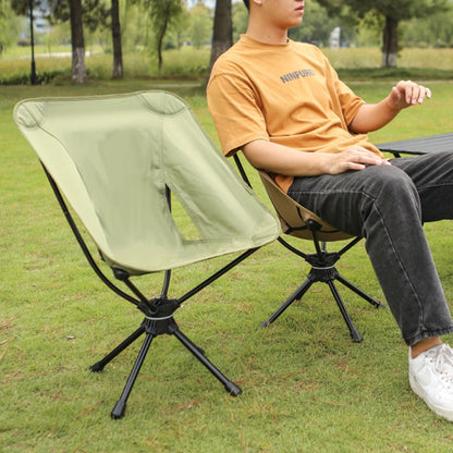 HALIN Outdoor Folding Chair 360 Degree Rotation Portable Moon Chair for Camping Hiking Fishing