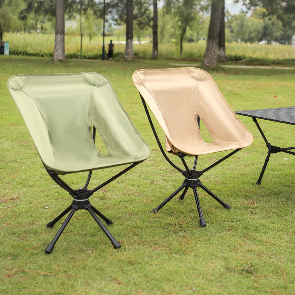 HALIN Outdoor Folding Chair 360 Degree Rotation Portable Moon Chair for Camping Hiking Fishing