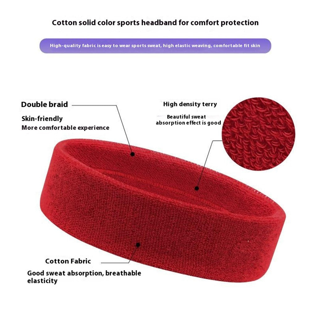 Sports Headband Sweat Absorbing Sweatband Hair Band Running Forehead Protector