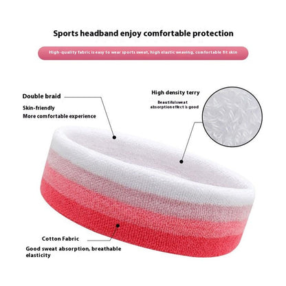 Sports Headband Sweat Absorbing Unisex Hair Band 19x5cm for Running Fitness Yoga Face Washing