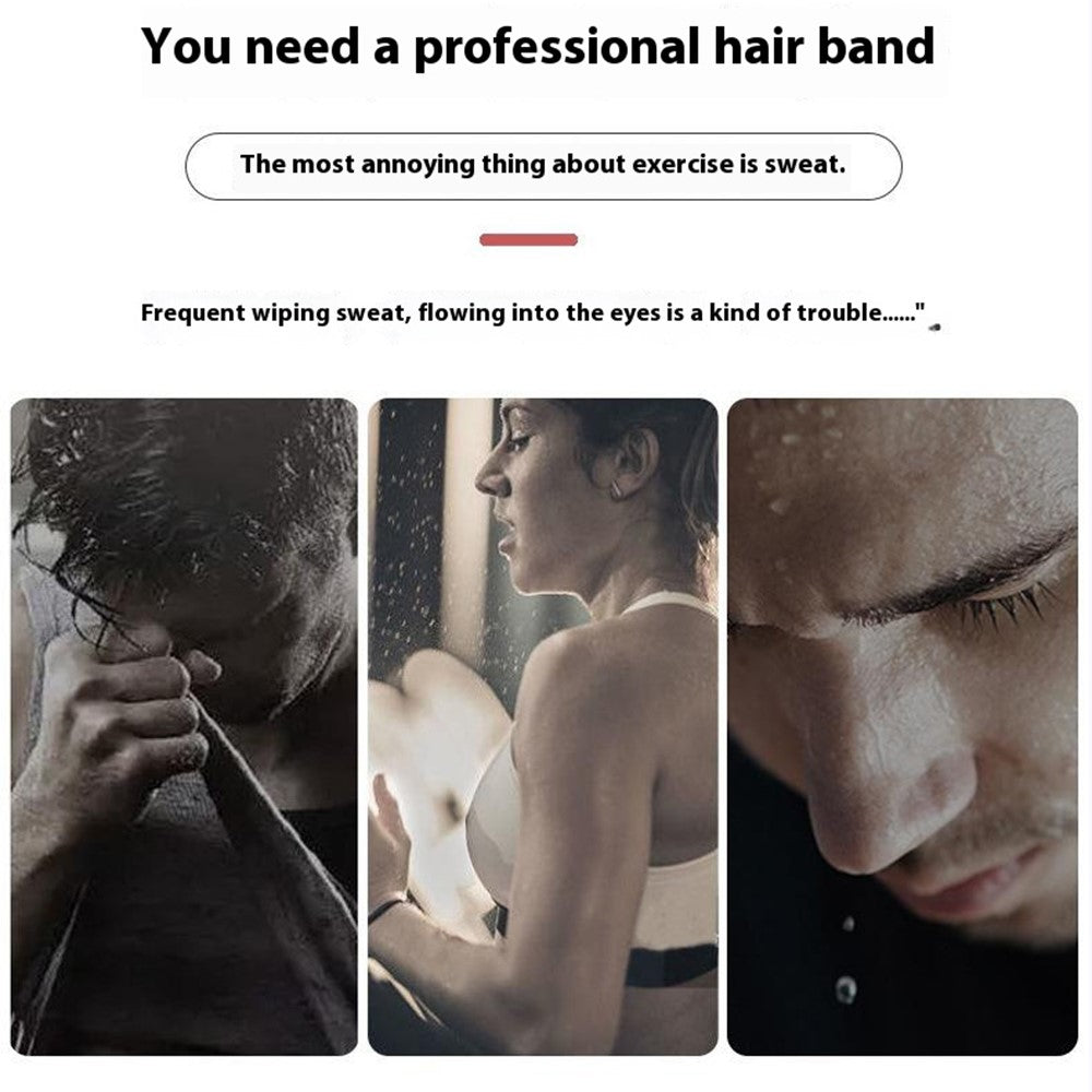 Sports Headband Sweat Absorbing Unisex Hair Band 19x5cm for Running Fitness Yoga Face Washing