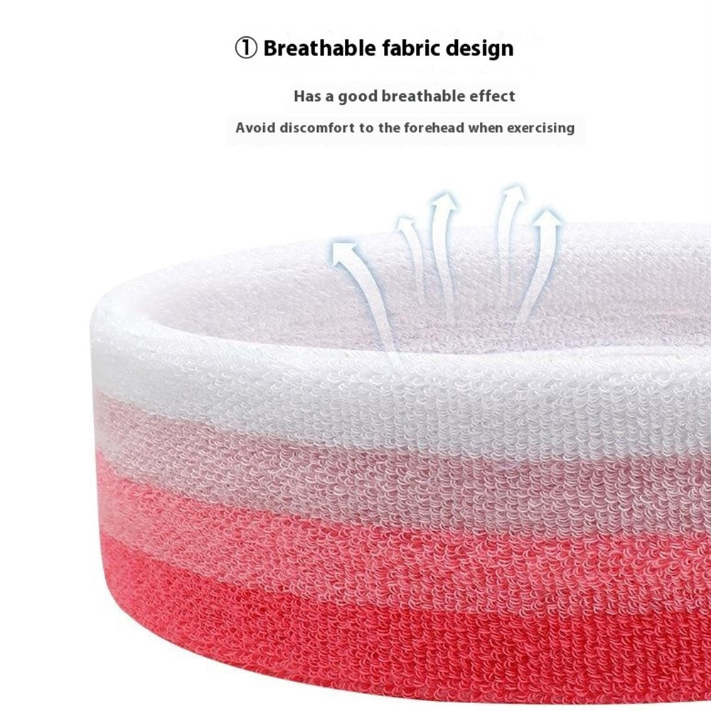Sports Headband Sweat Absorbing Unisex Hair Band 19x5cm for Running Fitness Yoga Face Washing