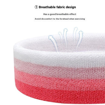 Sports Headband Sweat Absorbing Unisex Hair Band 19x5cm for Running Fitness Yoga Face Washing