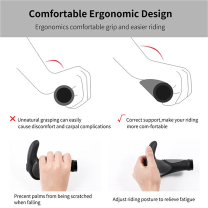 WEST BIKING Mountain Bike Anti-slip Shockproof Horn Shape Handlebar Grip Lock Cover Cycling Accessory