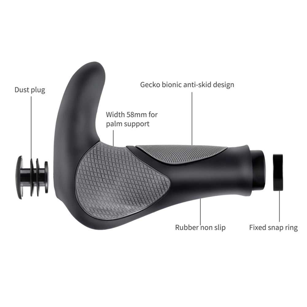 WEST BIKING Mountain Bike Anti-slip Shockproof Horn Shape Handlebar Grip Lock Cover Cycling Accessory