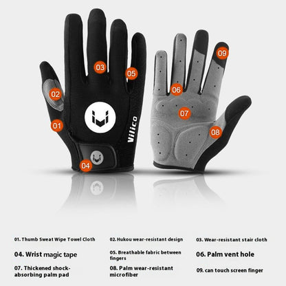 KYNCILOR 1 Pair Summer Full Finger Cycling Gloves Touch Screen Shock-Absorbed Hand Gloves