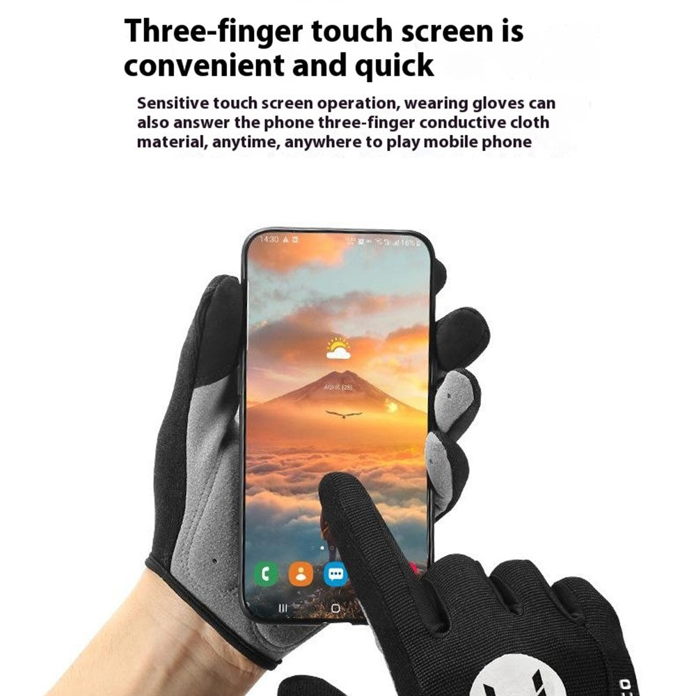 KYNCILOR 1 Pair Summer Full Finger Cycling Gloves Touch Screen Shock-Absorbed Hand Gloves