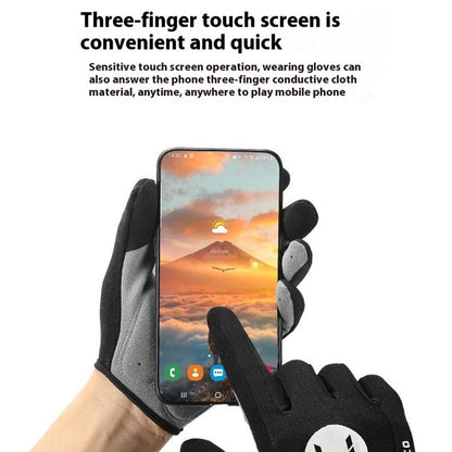 KYNCILOR 1 Pair Summer Full Finger Cycling Gloves Touch Screen Shock-Absorbed Hand Gloves