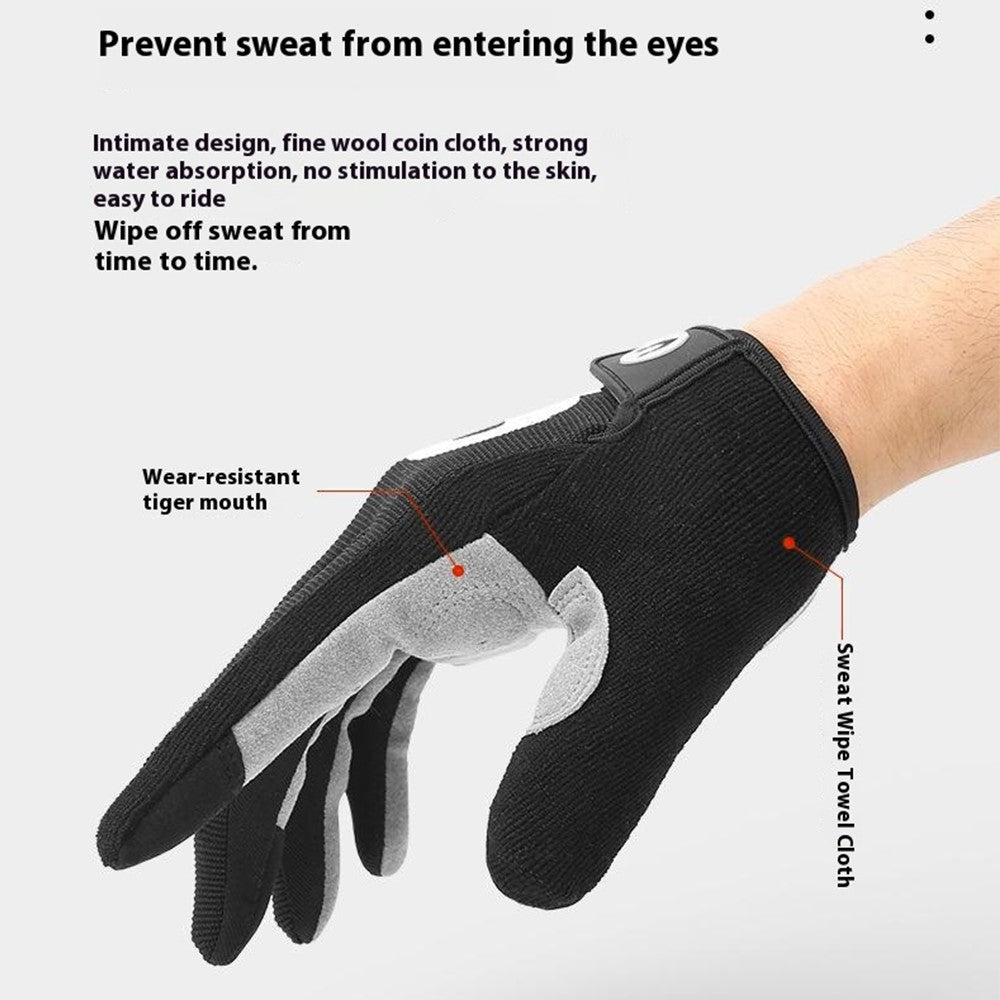 KYNCILOR 1 Pair Summer Full Finger Cycling Gloves Touch Screen Shock-Absorbed Hand Gloves