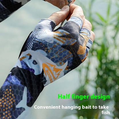 GOLOVEJOY XG75 1 Pair UV Protection Men Arm Sleeves Half-Finger Outdoor Sports Fishing Arm Covers
