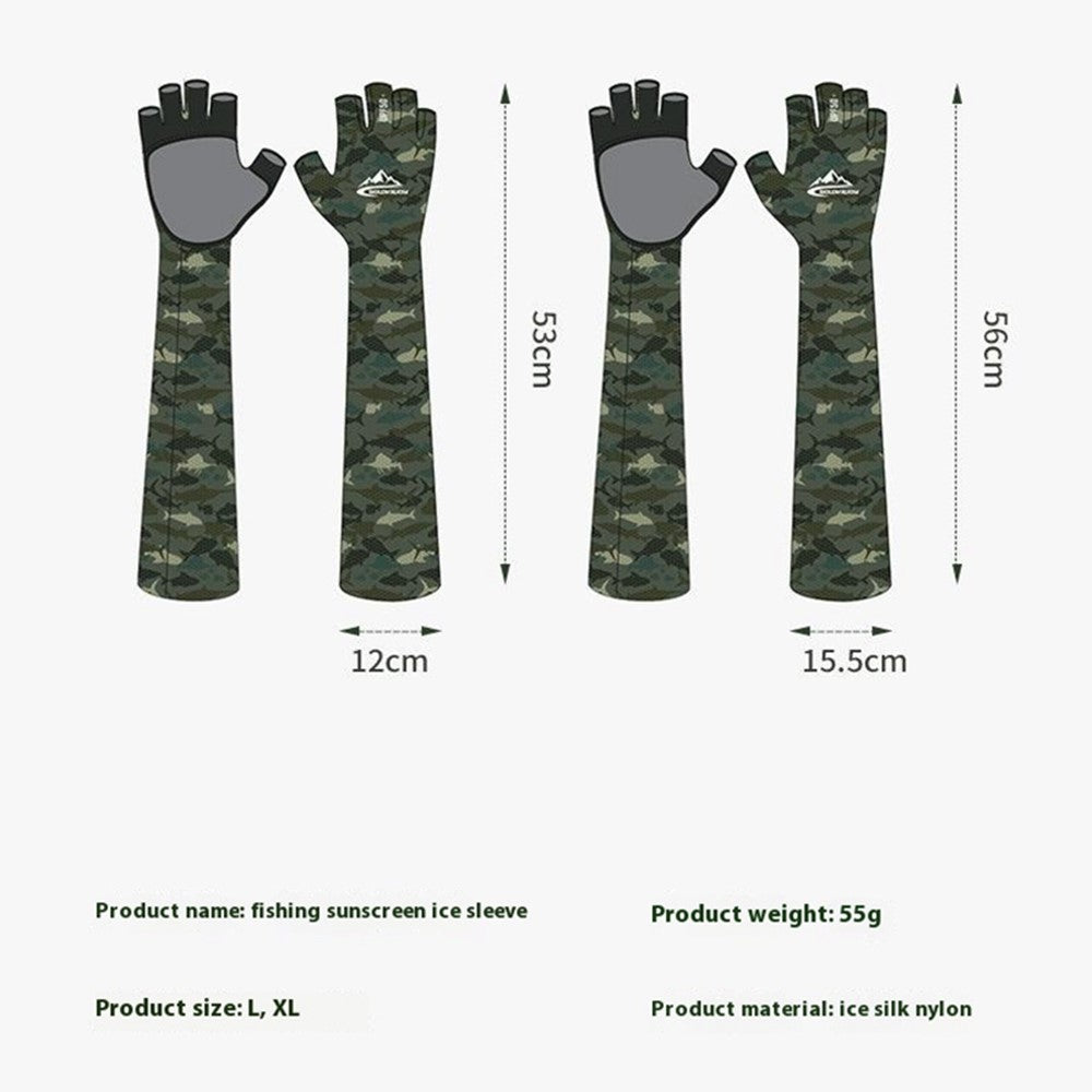 GOLOVEJOY XG75 1 Pair UV Protection Men Arm Sleeves Half-Finger Outdoor Sports Fishing Arm Covers