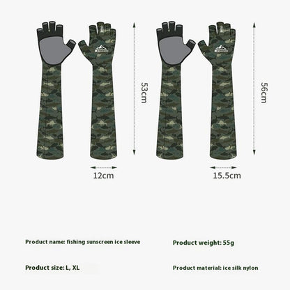 GOLOVEJOY XG75 1 Pair UV Protection Men Arm Sleeves Half-Finger Outdoor Sports Fishing Arm Covers