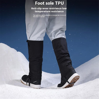 GOLOVEJOY HX39 1 Pair Plush Lining Waterproof Leg Gaiters Outdoor Hiking Climbing Skiing Leg Cover
