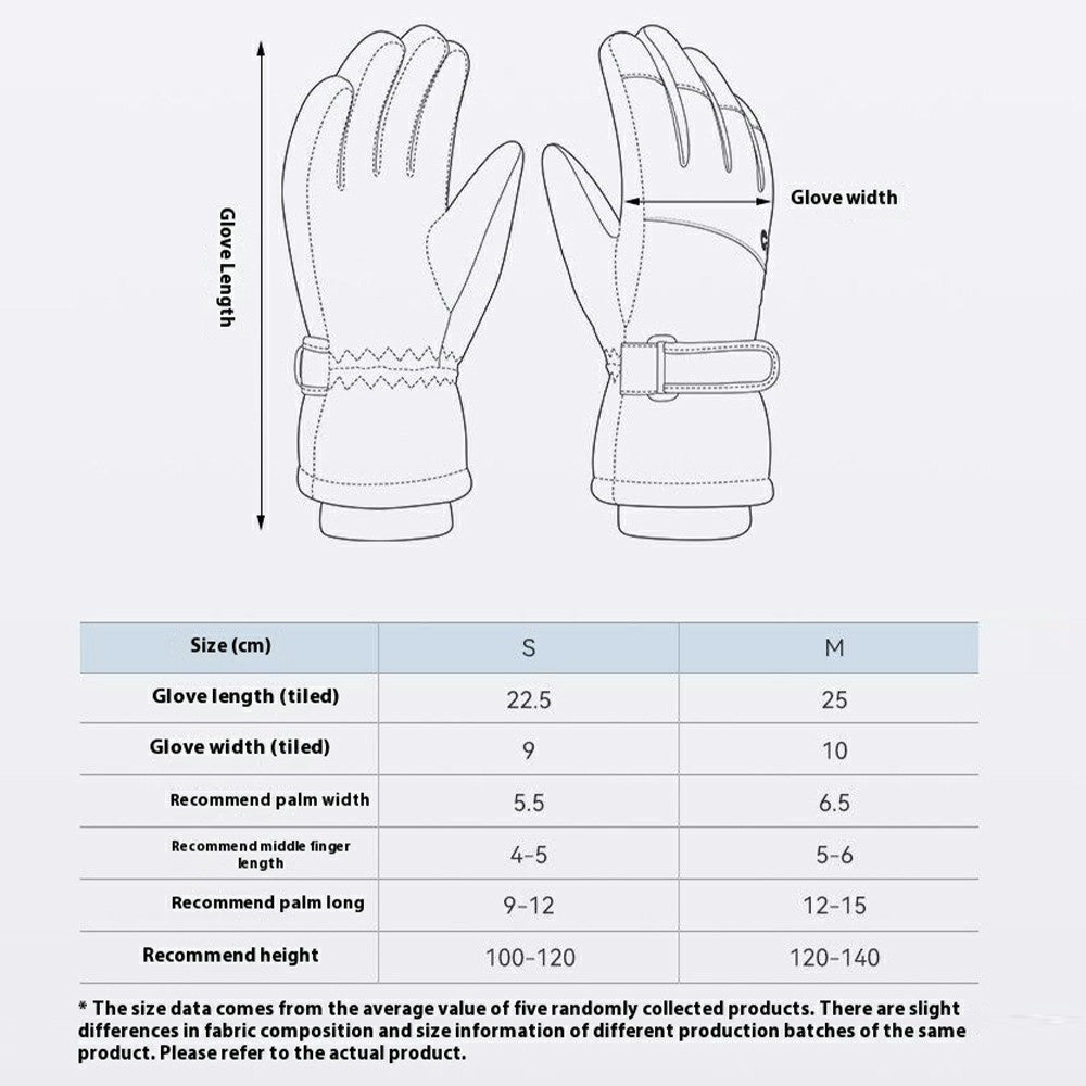 GOLOVEJOY DRST39 1 Pair Winter Ski Gloves for 4-7 Years Kids Waterproof Windproof Snow Mittens Size S