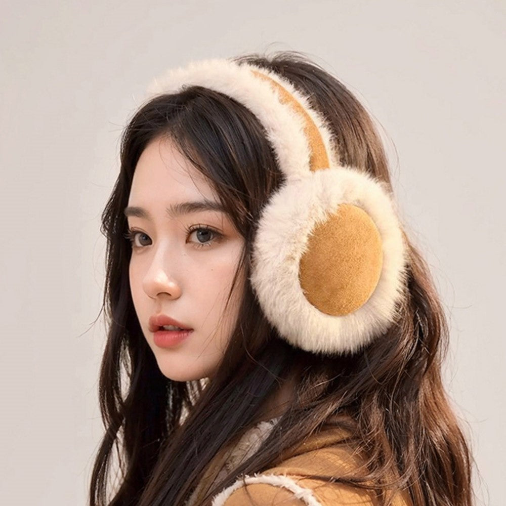 GOLOVEJOY DEZ47 Foldable Suede Fabric Ear Muffs Winter Fluffy Earmuffs Windproof Ear Warmers