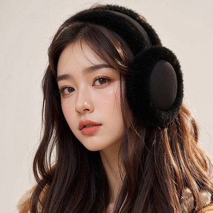 GOLOVEJOY DEZ47 Foldable Suede Fabric Ear Muffs Winter Fluffy Earmuffs Windproof Ear Warmers