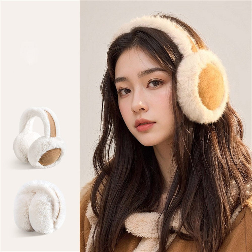 GOLOVEJOY DEZ47 Foldable Suede Fabric Ear Muffs Winter Fluffy Earmuffs Windproof Ear Warmers