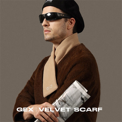 GOLOVEJOY DWJ56 82cm Winter Outdoor Retro Thermal Fleece Embroidered Scarf Windproof Neck Warmer