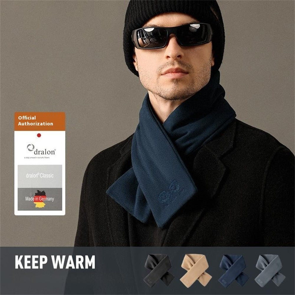 GOLOVEJOY DWJ56 82cm Winter Outdoor Retro Thermal Fleece Embroidered Scarf Windproof Neck Warmer