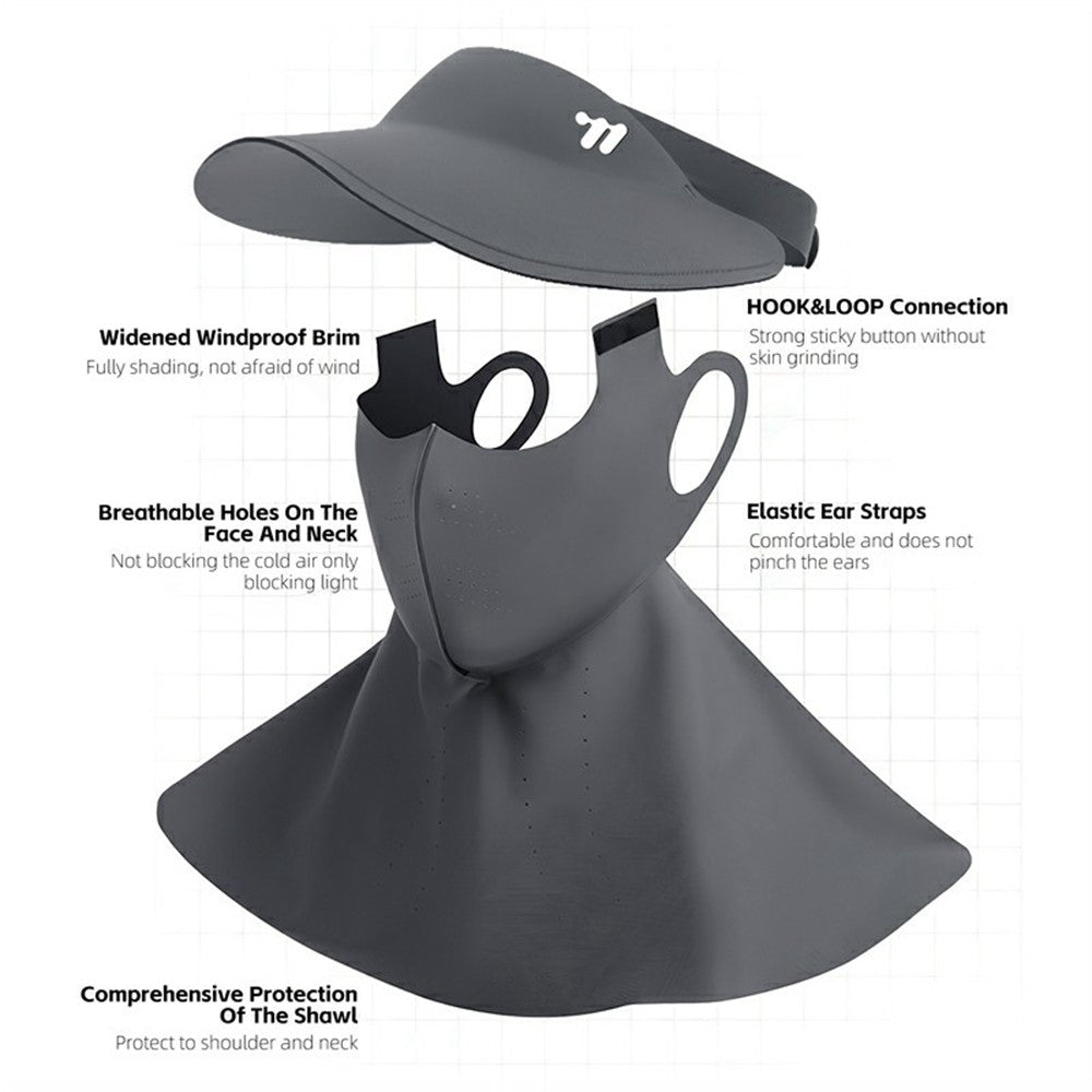 WEST BIKING YP0201467 Summer Sun Protection Detachable Sun Hat Face Shoulder Cover for Cycling Hiking Fishing Outdoor Sports