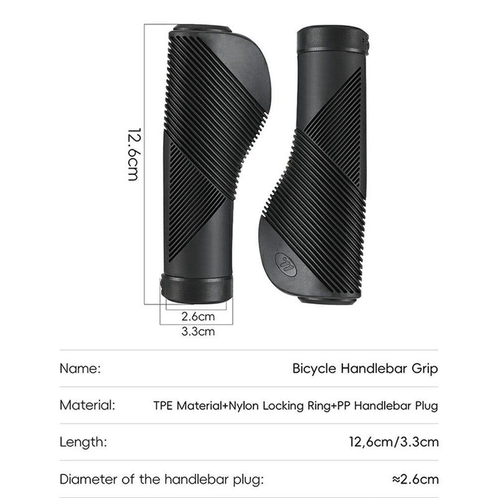 WEST BIKING YP0804084 1 Pair Bicycle Handlebar Grips Shock Absorbing Anti Slip MTB Bike Lock-On Grips