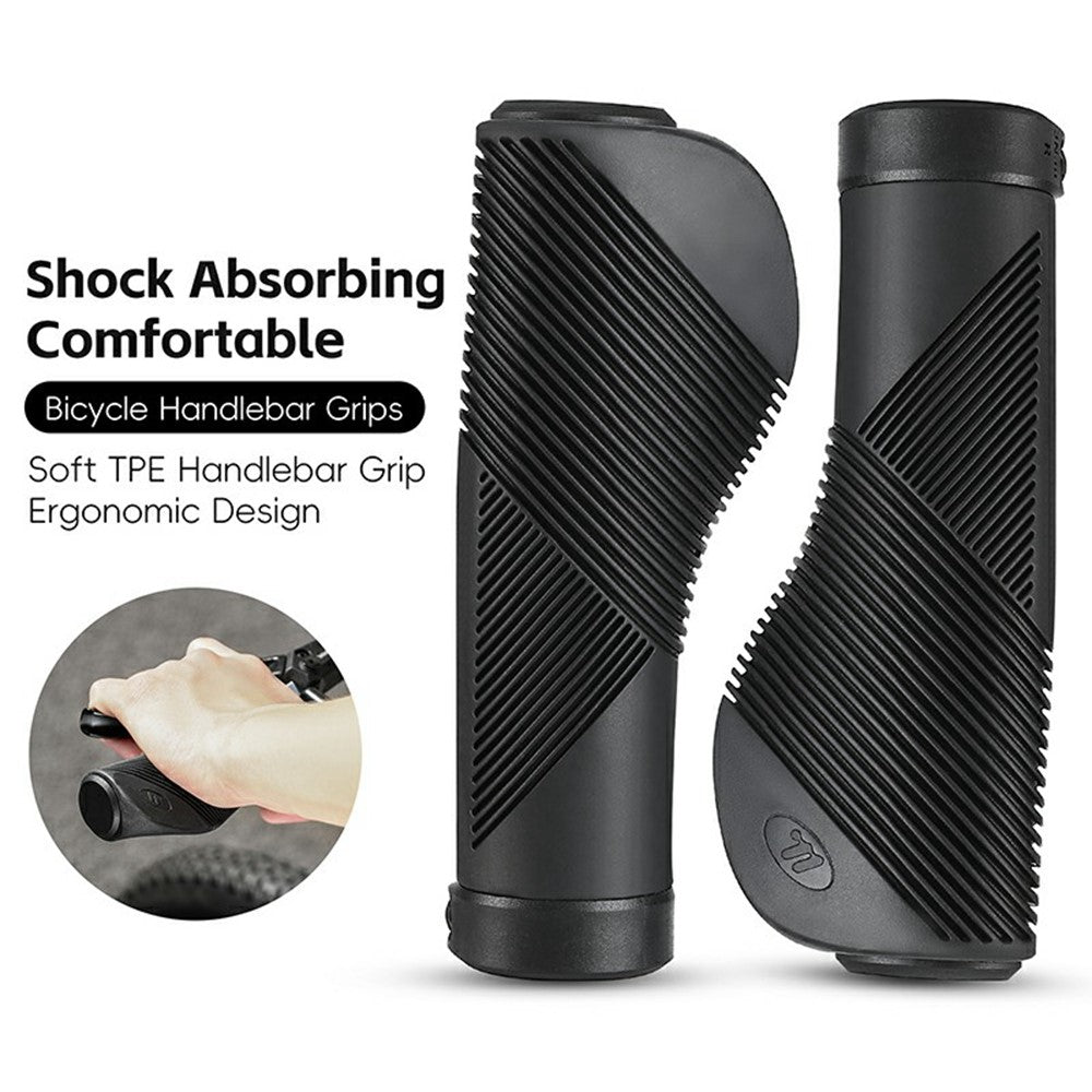 WEST BIKING YP0804084 1 Pair Bicycle Handlebar Grips Shock Absorbing Anti Slip MTB Bike Lock-On Grips
