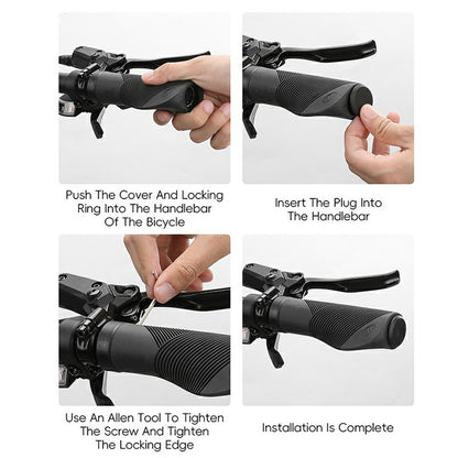 WEST BIKING YP0804084 1 Pair Bicycle Handlebar Grips Shock Absorbing Anti Slip MTB Bike Lock-On Grips