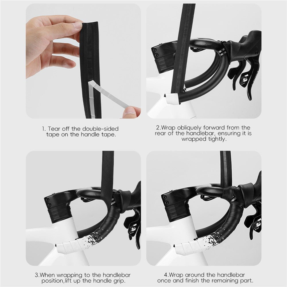 WEST BIKING YP0804093 1 Pair Bicycle Handlebar Tape Gradient PU + EVA Anti Slip Shock Absorbing Bike Grip Straps