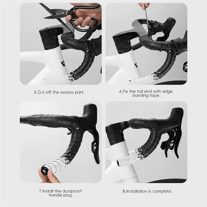 WEST BIKING YP0804093 1 Pair Bicycle Handlebar Tape Gradient PU + EVA Anti Slip Shock Absorbing Bike Grip Straps
