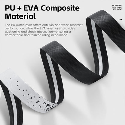 WEST BIKING YP0804093 1 Pair Bicycle Handlebar Tape Gradient PU + EVA Anti Slip Shock Absorbing Bike Grip Straps