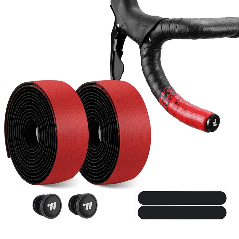 WEST BIKING YP0804093 1 Pair Bicycle Handlebar Tape Gradient PU + EVA Anti Slip Shock Absorbing Bike Grip Straps