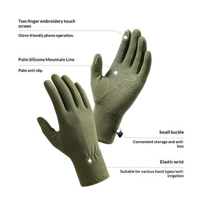 DB80 Outdoor Thermal Fleece Anti Slip Gloves Windproof Winter Touchscreen Mittens for Hiking Cycling