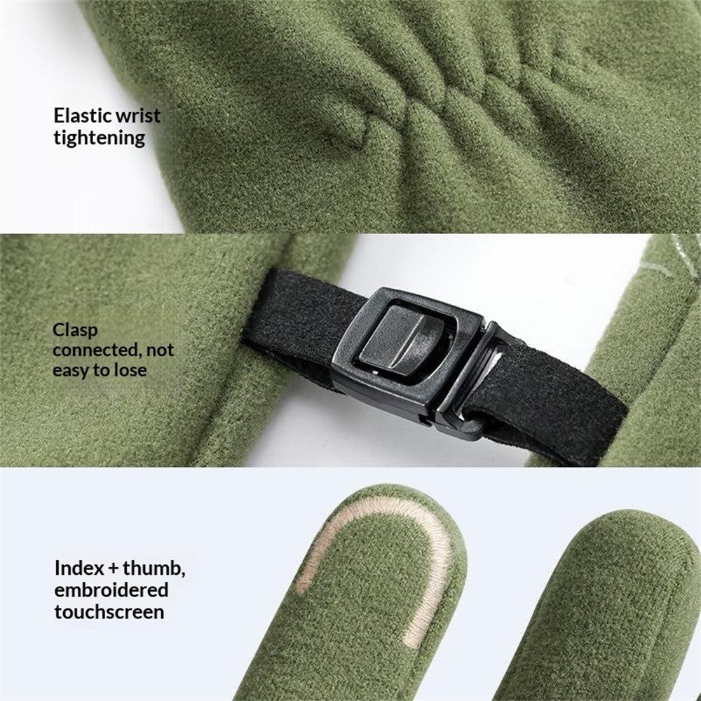 DB80 Outdoor Thermal Fleece Anti Slip Gloves Windproof Winter Touchscreen Mittens for Hiking Cycling