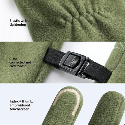 DB80 Outdoor Thermal Fleece Anti Slip Gloves Windproof Winter Touchscreen Mittens for Hiking Cycling
