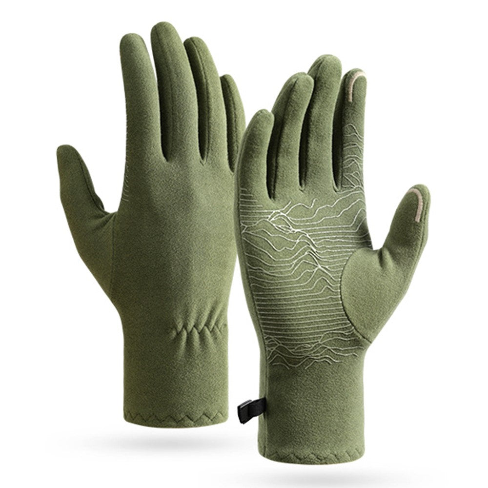 DB80 Outdoor Thermal Fleece Anti Slip Gloves Windproof Winter Touchscreen Mittens for Hiking Cycling