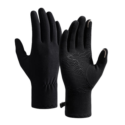DB80 Outdoor Thermal Fleece Anti Slip Gloves Windproof Winter Touchscreen Mittens for Hiking Cycling