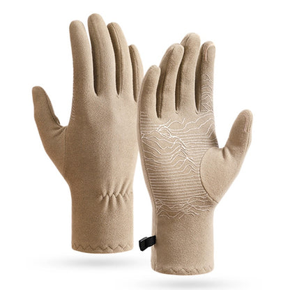 DB80 Outdoor Thermal Fleece Anti Slip Gloves Windproof Winter Touchscreen Mittens for Hiking Cycling