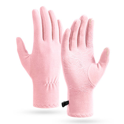 DB80 Outdoor Thermal Fleece Anti Slip Gloves Windproof Winter Touchscreen Mittens for Hiking Cycling