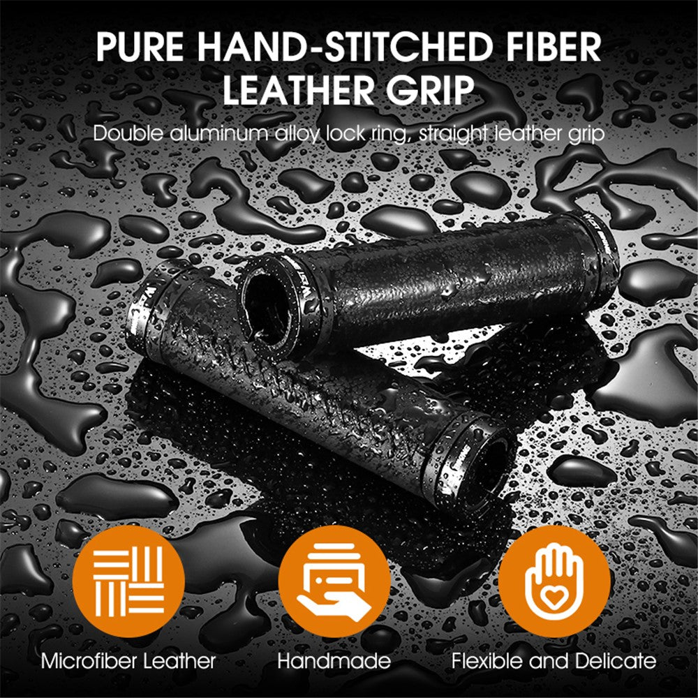 WEST BIKING YP0804065 One Pair Bike Handlebar Grip Cover Non-Slip Soft Leather Bicycle Handlebar Sleeve