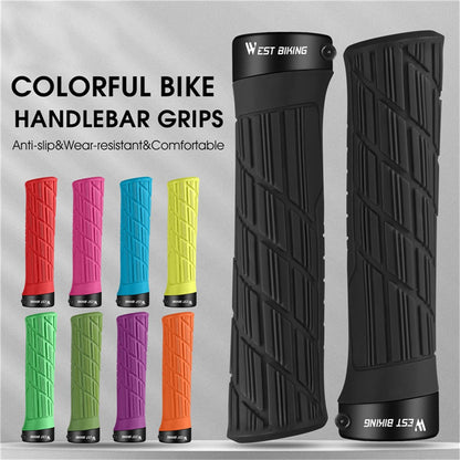 WEST BIKING YP0804063 One Pair Bike Handlebar Grips Non-slip Bicycle Handlebar Grips Cover for Mountain Bike Scooters Road Bike BMX MTB