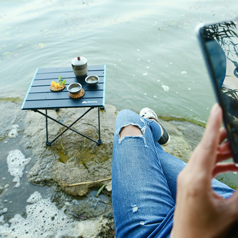 SHINETRIP A292-H0S Folding Camping Table Aluminum Alloy Desk for Outdoor Picnic BBQ, Size S